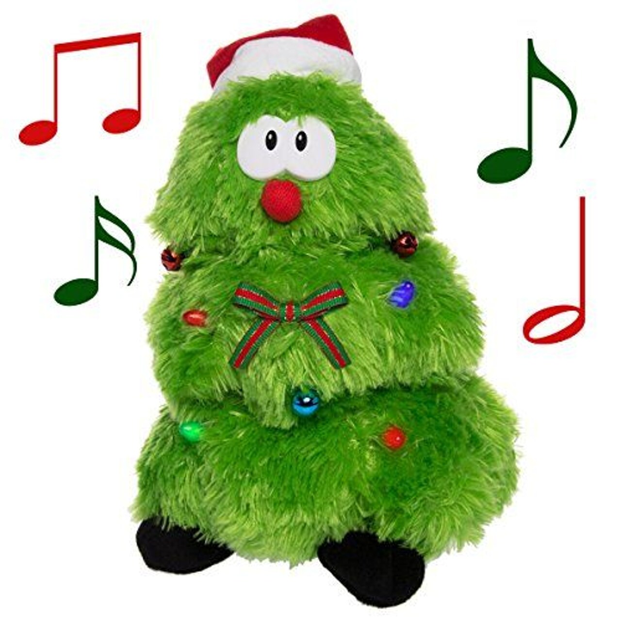Simply Genius Singing Dancing Christmas Tree: Animated Christmas Toys Character, 12” Stuffed Animal Plush Christmas Tree with Music and Lights, Sings and Dances to “Rockin’ Around the Christmas Tree”